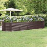 vidaXL Lit surélevé de jardin Acier enduit de poudre marron