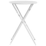 vidaXL Table de bistro pliable Blanc Ø50x71 cm en acier thermolaqué