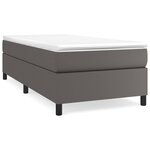 vidaXL Sommier à lattes de lit avec matelas Gris 90x190 cm Similicuir
