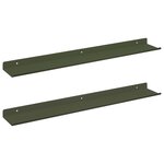 vidaXL Étagère flottante 2 pc Vert olive 60 x 8 5 x 2 5 cm Acier