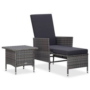 Salon de jardin meuble d'extérieur ensemble de mobilier 2 pièces avec coussins résine tressée gris 02_0015902