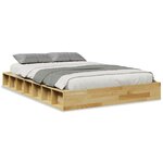 vidaXL Cadre de lit sans matelas 120x200 cm bois massif de chêne
