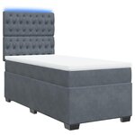 vidaXL Sommier à lattes de lit et matelas Gris foncé 90x200 cm Velours