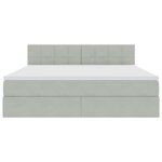 vidaXL Lit de rangement LED avec matelas Gris clair 160 x 200 cm