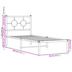 vidaXL Cadre de lit métal sans matelas avec tête de lit blanc 75x190cm