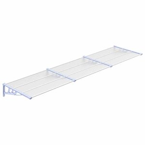 vidaXL Auvent de porte Gris et transparent 358 5x90 cm Polycarbonate