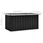 vidaXL Boîte de rangement de jardin Anthracite 129x67x65 cm