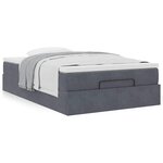 vidaXL Lit ottoman avec matelas gris foncé 120x190 cm velours