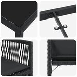 vidaXL Ensemble de salle à manger pour jardin 5 Pièces Noir polyrotin
