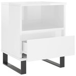 vidaXL Tables de chevet 2 Pièces blanc brillant 40x35x50 cm