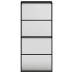 vidaXL Armoire à chaussures avec miroir à 4 niveaux noir 63x17x134 cm