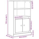 vidaXL Meuble Haut Chêne Noir 60x35 5x103 5 cm Bois d'ingénierie