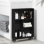 vidaXL Chariot de Rangement Étroit Chêne noir 48 x 13 x 68 cm