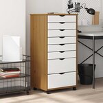 vidaXL Armoire roulante avec tiroirs MOSS bois de pin marron miel