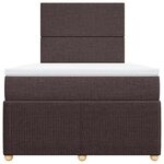 vidaXL Sommier à lattes de lit et matelas marron foncé 120x190cm tissu