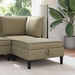 vidaXL Pouf avec Rangement Kaki Velours