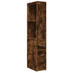 vidaXL Armoire de salle de bain étroite avec roulettes chêne fumé