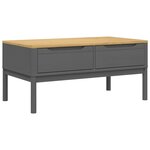 vidaXL Table basse FLORO gris 99x55 5x45 cm bois massif de pin