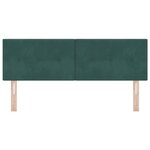 vidaXL Tête de lit Montage mural Vert foncé 160 cm Velours