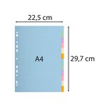 Intercalaires neutres a4 exacompta forever carte recyclée colorée 12 onglets - 1 jeu