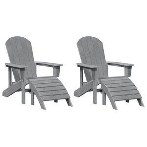 vidaXL Chaise de jardin 2 pc Gris clair Polyéthylène