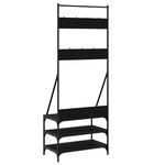 vidaXL Porte-vêtements et rangement des chaussures noir 70x40x184 cm
