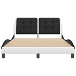 vidaXL Cadre de lit sans matelas blanc et noir 140x190 cm similicuir