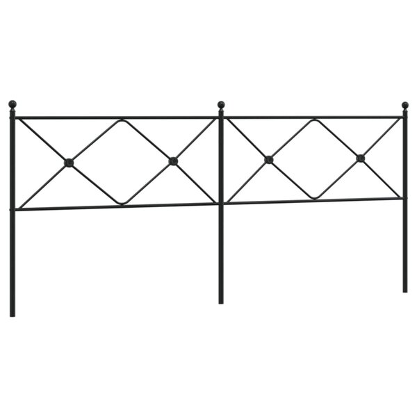 vidaXL Tête de lit métal noir 193 cm