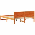 vidaXL Cadre de lit avec tête de lit Brun cire 150 x 200 cm Pin massif