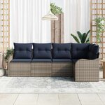 vidaXL Ensemble de canapé de jardin Gris polyrotin