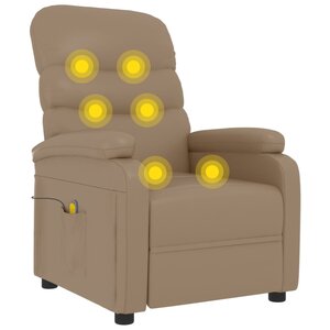 vidaXL Fauteuil de massage Cappuccino Similicuir