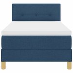 vidaXL Lit boxspring avec matelas avec matelas Bleu 90 x 190 cm tissu