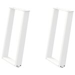 vidaXL Pieds de table à manger en U  2 pièces  blanc  50 x (72-73) cm  acier