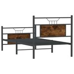 vidaXL Cadre de lit sans matelas chêne fumé 75x190cm bois d'ingénierie