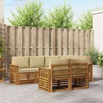 vidaXL Ensemble de canapés d'extérieur 7 pc Naturel et Beige Polyester