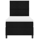 vidaXL Lit à ressorts avec matelas Noir 90 x 200 cm tissu