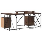 vidaXL Bureau Chêne marron 182 x 101 x 87.5 cm Bois d'ingénierie