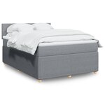 vidaXL Sommier à lattes de lit avec matelas Gris clair 160x200cm Tissu