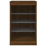 vidaXL Buffet avec lumières LED chêne marron 41x37x67 cm