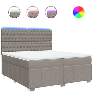 vidaXL Sommier à lattes de lit avec matelas Taupe 200x200 cm Tissu