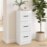 vidaXL Armoire à tiroirs Blanc brillant 33 x 34 5 x 87 cm