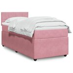 vidaXL Sommier à lattes de lit avec matelas Rose 90x200 cm Velours