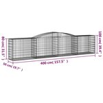vidaXL Paniers à gabions arqués 5 Pièces 400x50x80/100 cm Fer galvanisé