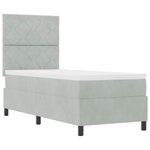 Lit cadre de vieXL avec matelas gris clair 80x200 cm en velours