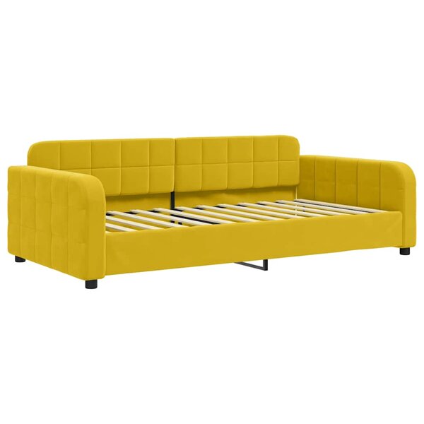 vidaXL Lit de repos sans matelas jaune 100x200 cm velours