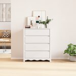 Commode vidaXL "DRAMMEN" Blanche 76 5x40x91 cm En Bois Massif de Pin