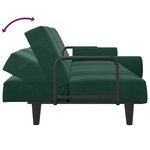 vidaXL Canapé-lit avec accoudoirs vert foncé velours