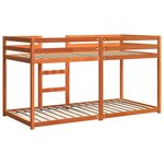vidaXL Lit superposé cire marron 80x200 cm bois de pin massif
