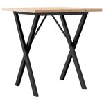 vidaXL Table à manger cadre en X 70x70x75 5cm bois de pin massif acier