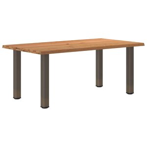 vidaXL Table à manger marron clair bois de chêne massif rectangulaire